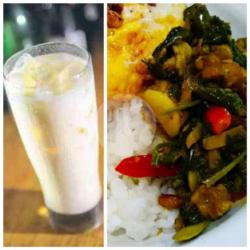 Nasi Oseng Telor Dadar    Es Susu Segerr