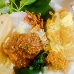 Nasi Pecel Sayur Telor Dadar Isi Ati Ampela