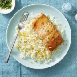 Butter Rice   Grill Salmon 100gr