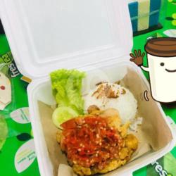 Ayam Gemprek   Nasi