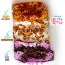 Vanila Lotus Biscoff ,mangga  Velvet, Taro Oreo