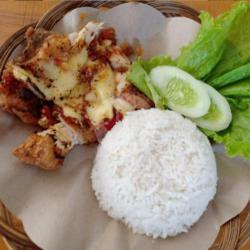 Nasi Ayam Crispy Keju Leleh