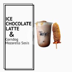 Ice Chocolate Latte   Corndog Moza Sosis