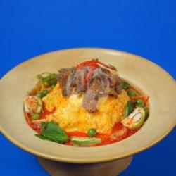 Red Curry Chiffon Rice With Beef