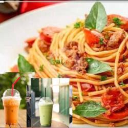 Spageti Sosis   Thai Tea Ori / Green Tea