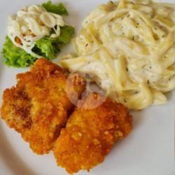 Battered Dori W/ Fettucine Alfredo