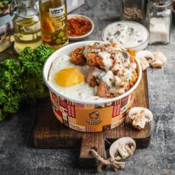 Truffle Chicken Rice With Mushroom Sauce