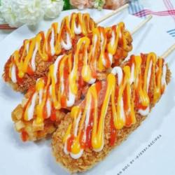 Corndog Kentang Mozarella Saus Keju