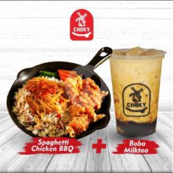 Spaghetti Chicken Bbq   Boba Milktea