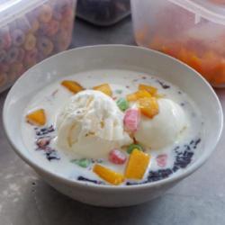 Bubur Ketan Item Topping Nangka Dan Froot Loops