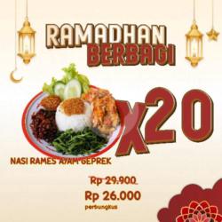 20 Nasi Rames Ayam Geprek