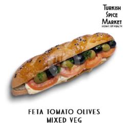 Feta Cheese/tomato/ Olives Baguette.