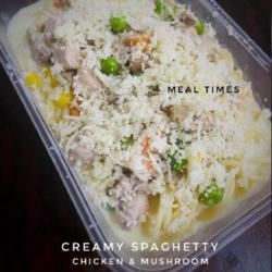 Creamy Spaghetti Chicken Mushroom