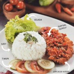 Chiken Katsu Geprek   Nasi