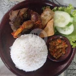 Nasi Ati Ampela Penyet   Sambel Lalapan