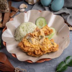 Paket Nasi Ijo  Ayam Geprek Telur Asin