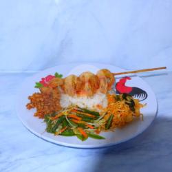 Nasi Campur Sate Udang Crispy