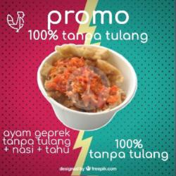 Ayamgeprek Tanpa Tulang   Nasi   Tahu   Sambal Korek Original Geprek Rice Bowl