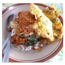 Nasi Pecel   Telur Dadar