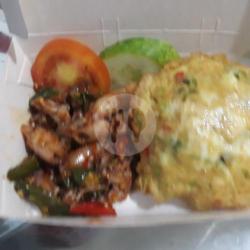 Nasi Cumi Mercon   Dadar Telor