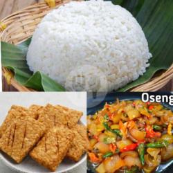 Paket Nasi Oseng Kikil Tempe Goreng