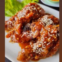 Nasi   Sayap Ayam Saus Pedas Manis ( Rice   Spicy Sweet Chicken Wing Sauce )