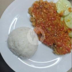 Ayam Geprek Paha   . Nasi