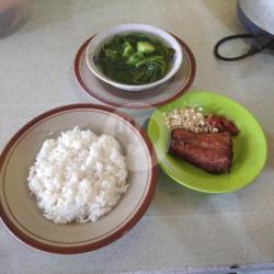 Nasi Bayam Panggang Penyet