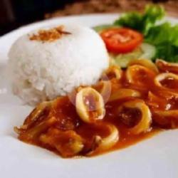 Nasi Udang Cumi Saos Tiram