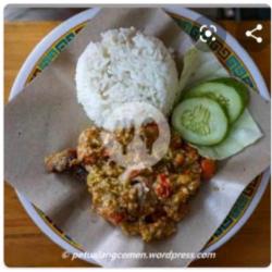 Ayam Gepuk Sambel Kacang Ples Nasi