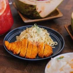 Creamy Pasta Chicken Katsu