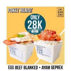 Egg Beef Blanked   Ayam Geprek (dn)