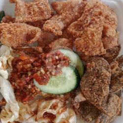 Nasi Kulit Ayam Paru Crispy Melimpah