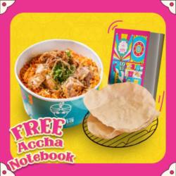 Chicken Biryani   Papadum   Notebook