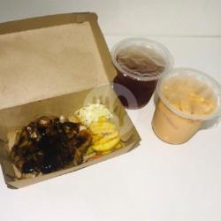 Paket Steak Blackpaper Melati/thai Tea