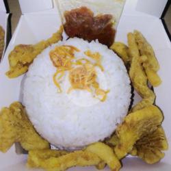 Nasi Jamur Krispy Sambel Mercon