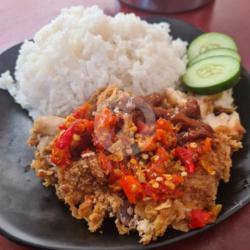 Nasi Ayam Geprek Krispy Paha Atas Sambal Bawang