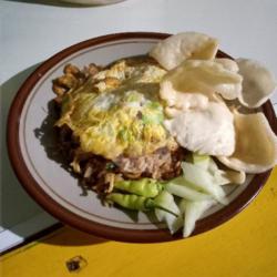 Nasi Goreng  Ayam Tellor Dadar Krupuk