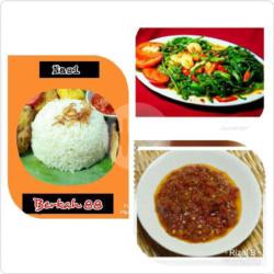 Nasi   Cah Kangkung   Sambal