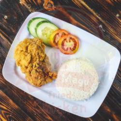 Ayam Crispy Original   Nasi   Thai Tea