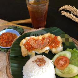 Nasi Udang Penyet   Es Teh