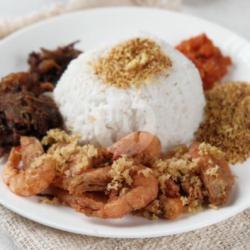 Nasi Empal Suir   Udang Crispy