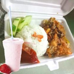 Ayam Geprek Melepar   Ice Strowbery Milk Jelly