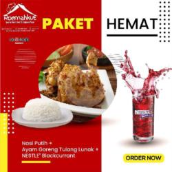 Nasi Putih   Ayam Goreng Tulang Lunak   Nestle Blackcurrant