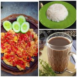 Paket Telur Tempe Penyet   Susu