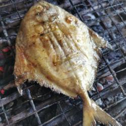 Nasi Ikan Bawal Hitam Bakar