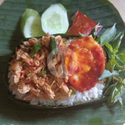 Nasbak Telor Balado Mix Ayam Suwir/ Kecap