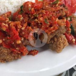 Lauk Kulit Ayam Sambal Geprek