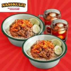 Paket 2 Kulit Ayam Ketumbar   Sambal Gratis Es Teh