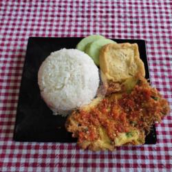 Nasi Telor Geprek   Tahu